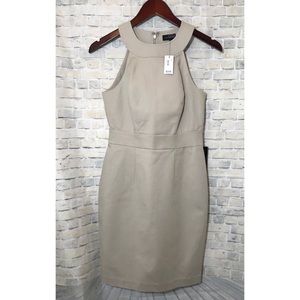 The Limited Tan Halter Fitted Dress